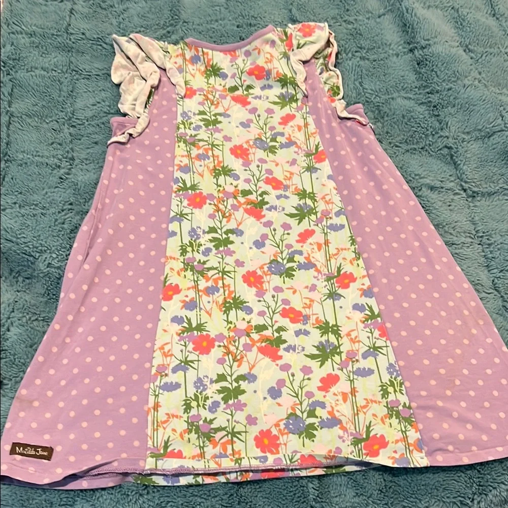 Floral and Polka Dot Ruffle Dress Matilda Jane size 8 - Picture 3 of 4